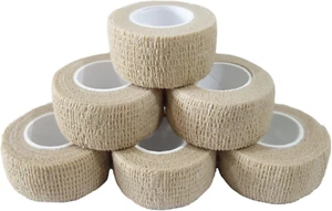 6 Pack 1" X 5 Yards Self Adhesive Bandage Wrap Breathable Cohesive Vet Wrap for - Picture 1 of 12