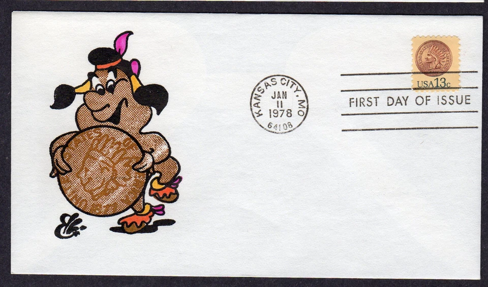 1978 Indian Head Penny Experimental (1734) - Ellis Animated H/P FDC NW270 - Image 1 of 1