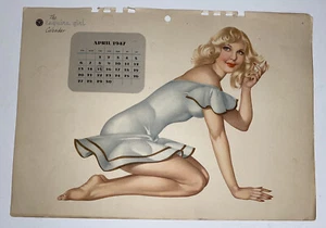 Vintage - APRIL 1947 - Esquire Calendar Girl - Alberto Vargas Pin Up Girl - Picture 1 of 1