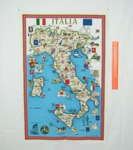 Vintage 1960er ITALIEN GEDENK BAUMWOLLE TEETUCH 34" mal 22" NIE BENUTZT - Bild 1 von 12