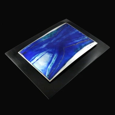 A. Michelsen. Sterling Silver Relief with Enamel 'Bleu' - Inger Hanmann. - Image 1 of 4