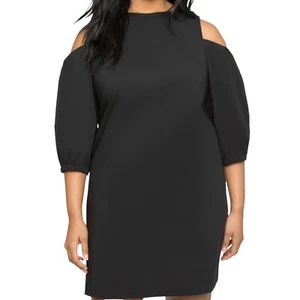 Nuevo Vestido de Fiesta Eloquii Negro Hombro Frío Manga Abullonada Para Mujer Talla Grande 22 Nuevo con Etiquetas - Imagen 1 de 8