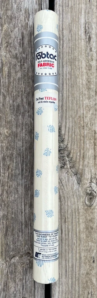 "Tela autoadhesiva vintage DuPont Teflon Fabtac hojas de invierno verde azulado 2 yardas X 18""" Foto 1 de 4