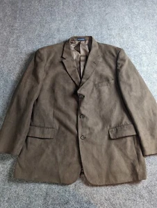 Stafford Jacket Brown Suede Micro Polyester Sport Coat Blazer 48R - Picture 1 of 12