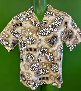 Made in Hawaii hellbraun/braun Schildkröte Hawaii Aloha Hemd Herren Medium - Bild 1 von 5