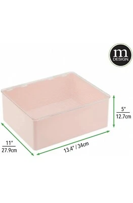 mDesign Bathroom Storage Box — Stackable Plastic Container with Lid —... - Image 1 of 3