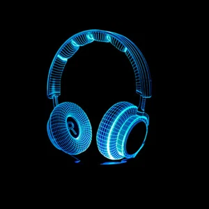 AURICULARES DJ 3D Acrílico LED 7 Colores Luz Nocturna Lámpara de Mesa Táctil - Imagen 1 de 6