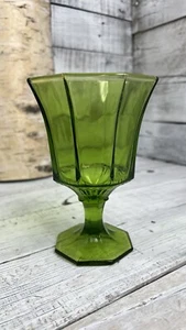 Vintage Independence Octagonal Glass Green Pedestal 6" Tall ๐ - Picture 1 of 11
