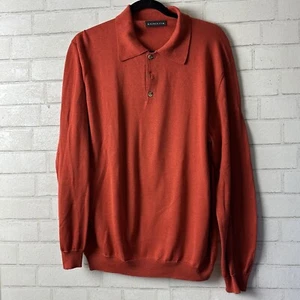 ALPACA 111 Sweater Pima Cotton Rust Red Made In Peru Size Medium M Comfort - Picture 1 of 8