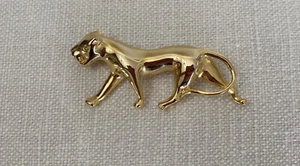 Broche prendedor vintage leopardo guepardo dorado bisutería D Torem Rencliff - Imagen 1 de 3