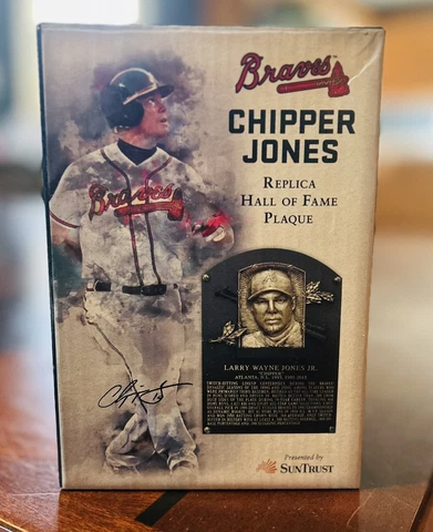 Chipper Jones Hall of Fame Plaque Replica 2018 Atlanta Braves SGA 3B NIB Cover