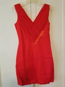 Vintage Lilli Diamond California orange/rotes Kleid mit Satinschleife & Schalteil hinten - Bild 1 von 12