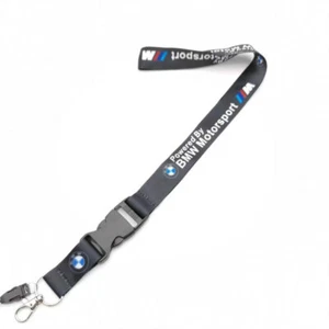 For BMW M 1PCS Motorsport Black Lanyard Neck Strap Key Chains ID Holder Keyring - Picture 1 of 10