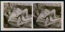 k05 Biederer small Stereoview photo stereo card nude woman 1920s gelatin silver