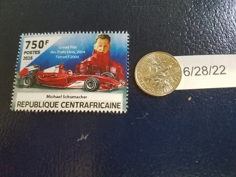 Michael Schumacher Grand Prix Car Driver 2016 Republique Centrafricaine Stamp Cover