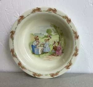 Bunnykins 1988 Royal Doulton ciotola diametro 6,5" osso Cina Inghilterra - Foto 1 di 3