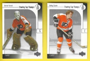 2001-02 Upper Deck UD Stanley Cup Champs Bernie Parent Bobby Clarke (Flyers) - Picture 1 of 2
