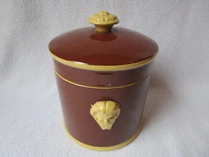 Sarreguimines France Deckeldose Keramik Dose Tabaktopf braun/beige Terre a Feu - Bild 1 von 7