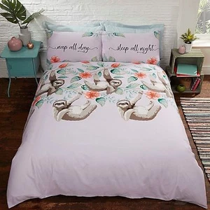 Sloths Colgante De Ramas Estampado Juego Cama Funda Edredón Acolchado + Almohada - Imagen 1 de 2