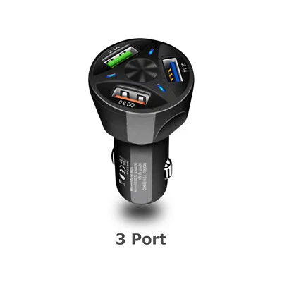 Cargador rápido de coche USB de 2 3 4 puertos adaptador PD para teléfono celular Samsung iPhone Android Foto 1 de 4