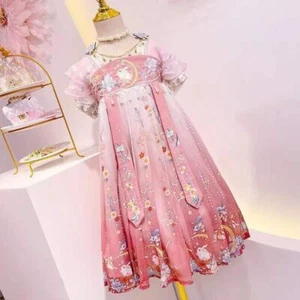 Niñas Vestido de Gasa Niños Hada Antiguo Hanfu Bordado Tang Traje Juegos con disfraces - Imagen 1 de 10