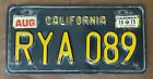 California 1979 Black License Plate # Rya 089