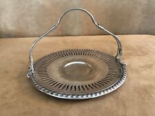 Silverplate handled bread plate vented 8" Vintage bowl detachable carrier plate