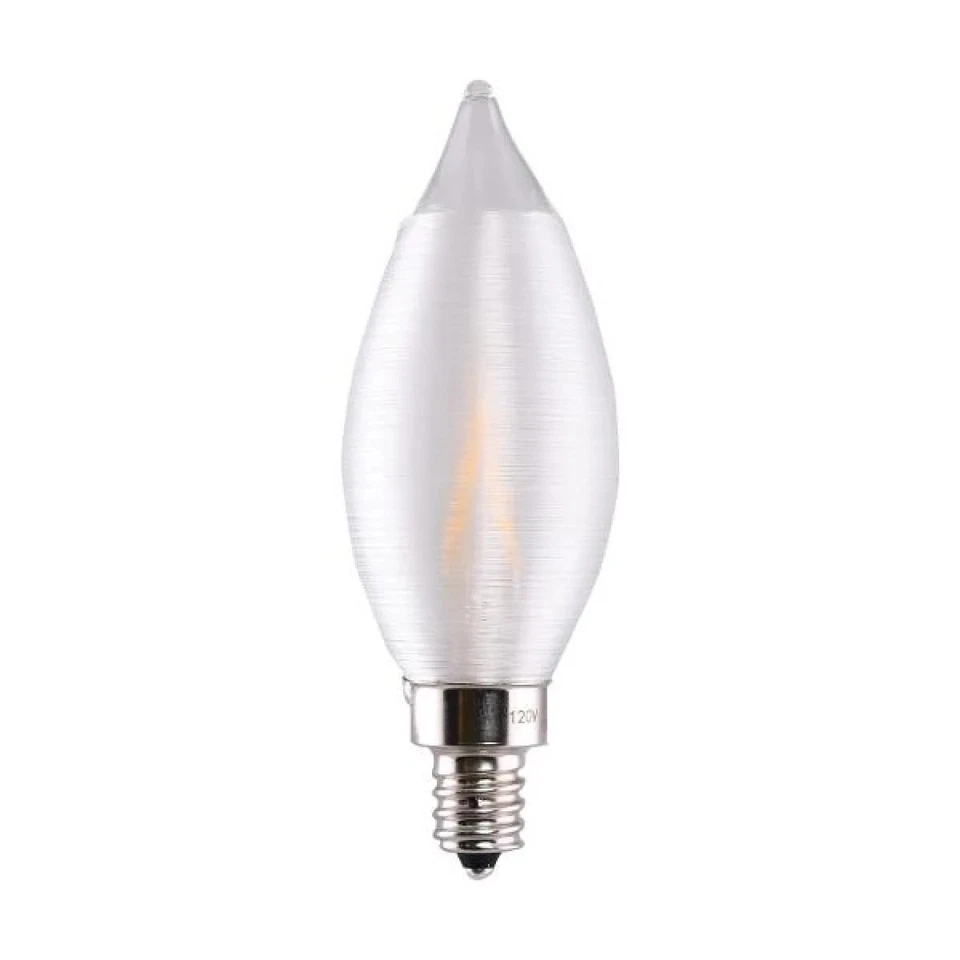 4 Watt CA11 LED - Satin Spun Clear - Candelabra base - 2700K - 120 Volt - Carded - Image 1 of 4