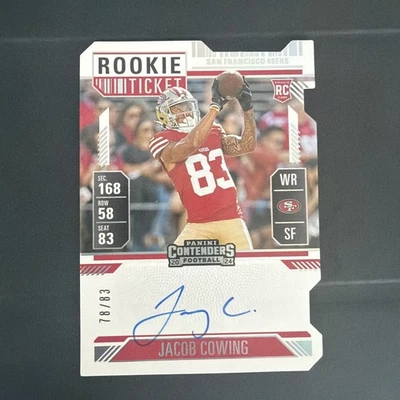 2024 PANINI CONTENDERS Rookie Ticket JACOB COWING RC #78/83 On Card Auto 🔥🔥🔥 - Image 1 of 3