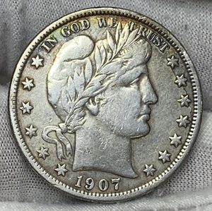 1907-D 50c Barber Half Dollar ** XOKHK2115 - Picture 1 of 4