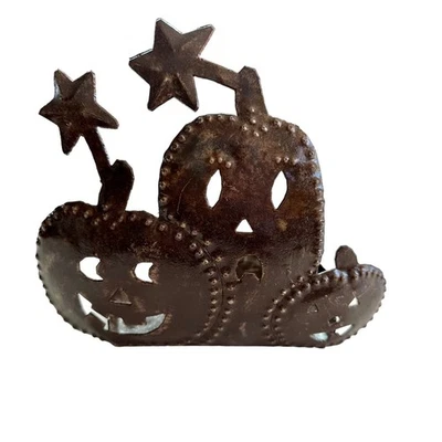 Candelabro votivo de metal para cosecha de calabaza (3) luz de té metal Halloween Foto 1 de 4