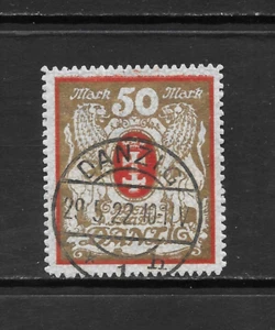 DANZIG SCOTT 95 USED VF (A) - 1922 50m GOLD & CARMINE ISSUE - COAT OF ARMS - Picture 1 of 2