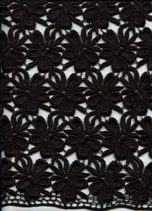 13" SCHWARZ VENEDIG VENISE SPITZE BLUME STOFFBORTE - Bild 1 von 4
