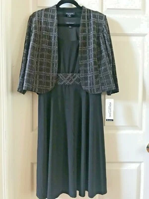 Conjunto de 2 piezas de vestido para mujer Perceptions talla M negro/plateado artículo # P230083J nuevo con etiquetas $89 Foto 1 de 4