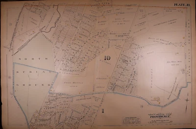 Mapa Plat 1882 ~ Cementerio Norte - Providencia, Rhode Island #10 (XL18x28) Foto 1 de 2