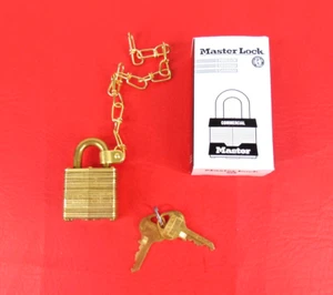 Master Lock 5340-00-291-4212 Wide Laminated Brass Padlock Set of 2 - Picture 1 of 5