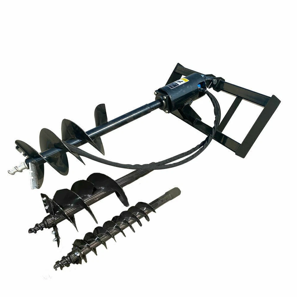 AGT Industrial 12-16 gpm Skid Steer Hydraulic Auger with 3 bits