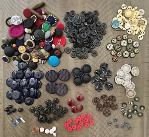 ANTIQUE VINTAGE BUTTONS - MOP - FABRIC- METAL-PLASTIC- GLASS - Picture 1 of 11