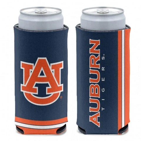 Auburn Tigers 12oz Slim Can Cooler [NEW] NCAA Beer Seltzer Coozie Claw Holder Cover