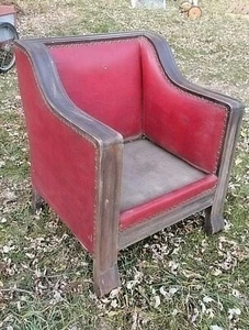 ANTIQUE EARLY 20th CENTURY ART NOUVEAU ART DECO LARGE ARMCHAIR - Picture 1 of 5