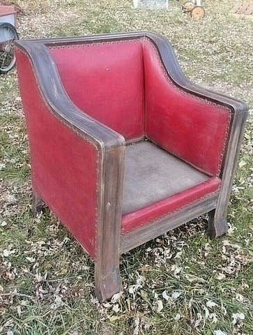 ANTIQUE EARLY 20th CENTURY ART NOUVEAU ART DECO LARGE ARMCHAIR Cover