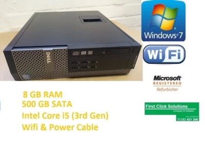 Dell OptiPlex 7010 SFF Intel Core i5-3rd Generation 8GB 500GB, DVD ROM Win 7 Pro - Image 1 of 4