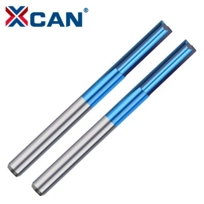 2tlg Nutfräser VHM 1/8"Schaftfräser 2 Flöten gerade 4-32mm für Dichteplatte Blau - Bild 1 von 4