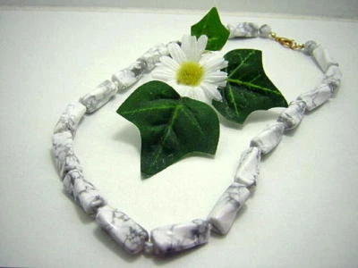 HOWLITH EDELSTEIN KETTE GEDREHTE WALZEN  WUNDERSCHÖN SONDERPEREIS J 387 * - Bild 1 von 3