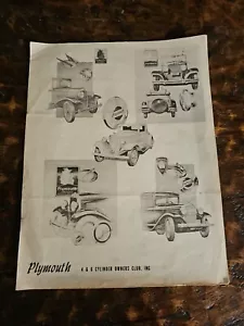 Plymouth 4&6 Cylinder Owners Club Classic Cars - Imagen 1 de 4