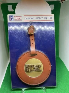 PGA TOUR PARTNERS CLUB LIFE MEMBER GENUINE LUGGAGE LEATHER BAG TAG WITH NAME - Picture 1 of 2