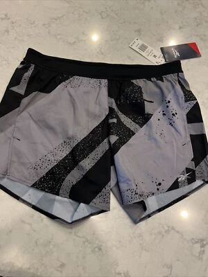 NWT Reebok Speedwick Womens Lined Running Shorts  Gray/Black Sz M - Image 1 of 4
