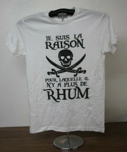 JE SUIS LA RAISON POUR LAQUELLE IL N'Y A PLUS DE RHUM T-Shirt  Small, White - Bild 1 von 4