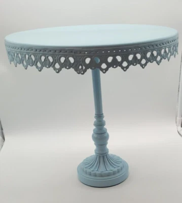 SOPORTE PEDESTAL METAL PASTEL/PASTELERÍA/POSTRE. ORGANIZADOR DE JOYAS EXPOSITOR AZUL PÁLIDO Foto 1 de 4