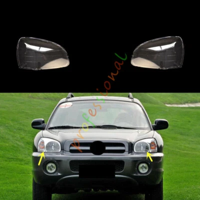 Cubierta de lente de reemplazo de faros laterales + sellador para Hyundai Santa Fe 2001-2006 Foto 1 de 4